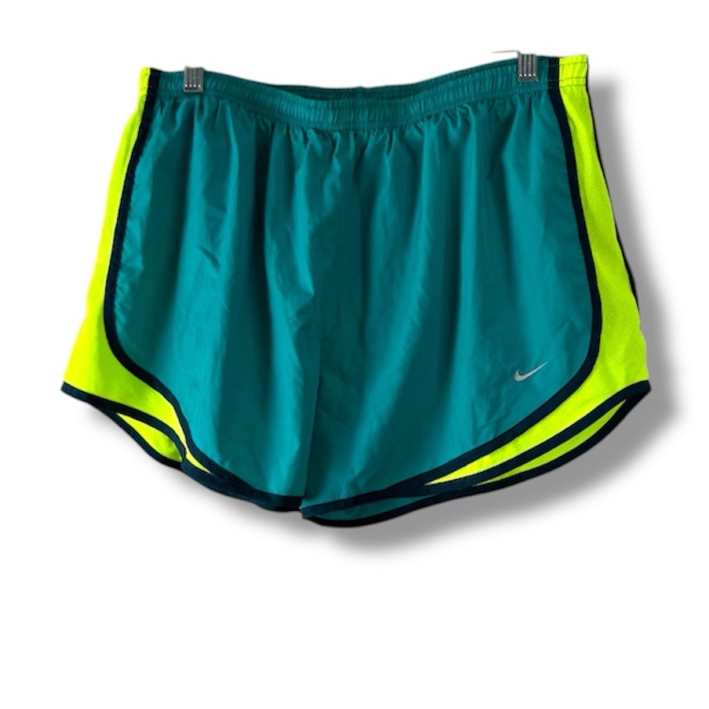 NWT Nike Teal and Neon Yellow Athletic Dry Fit Running Shorts